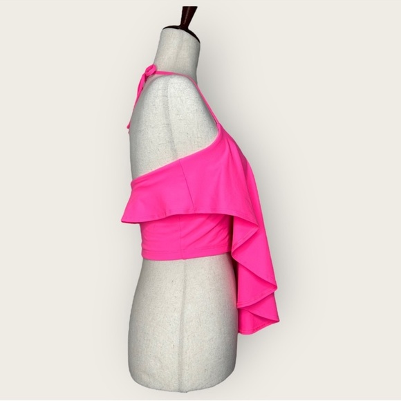 NWOT | Susana Monaco | Ruffle Halter Crop Top | Pink | Small - Picture 4 of 10